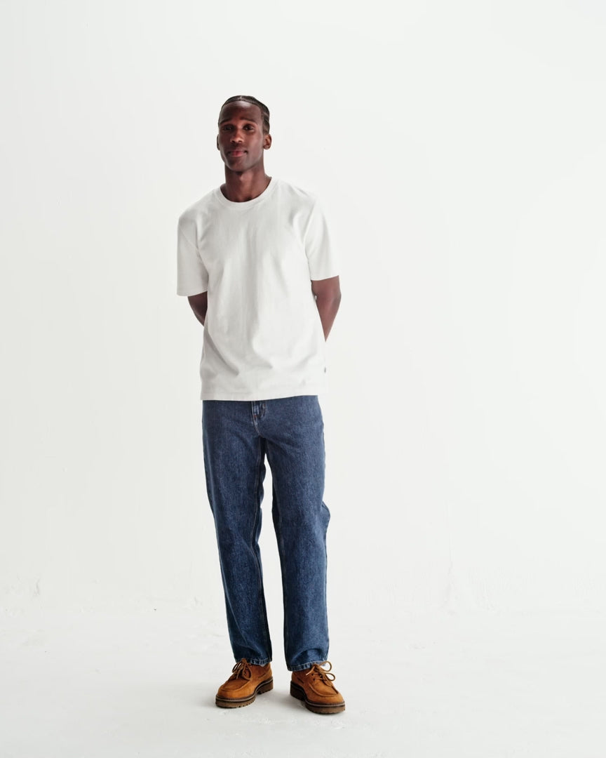 WAX London Dean - White Textured Organic Cotton T-Shirt