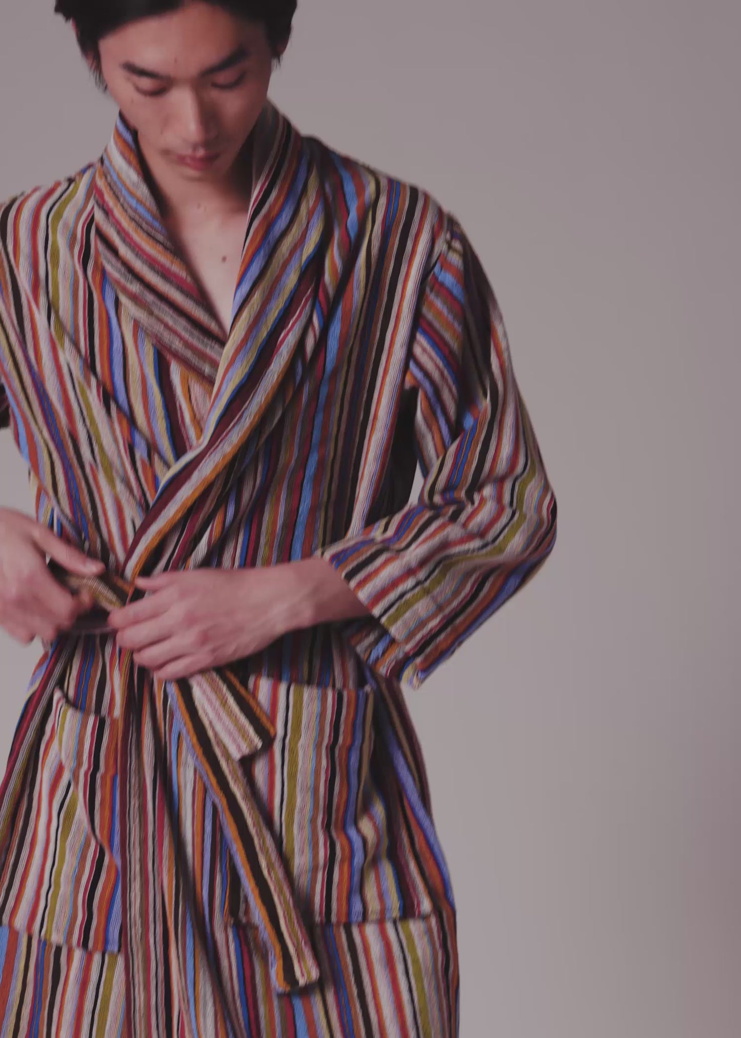 Paul Smith 'Signature Stripe' Woven Cotton Dressing Gown