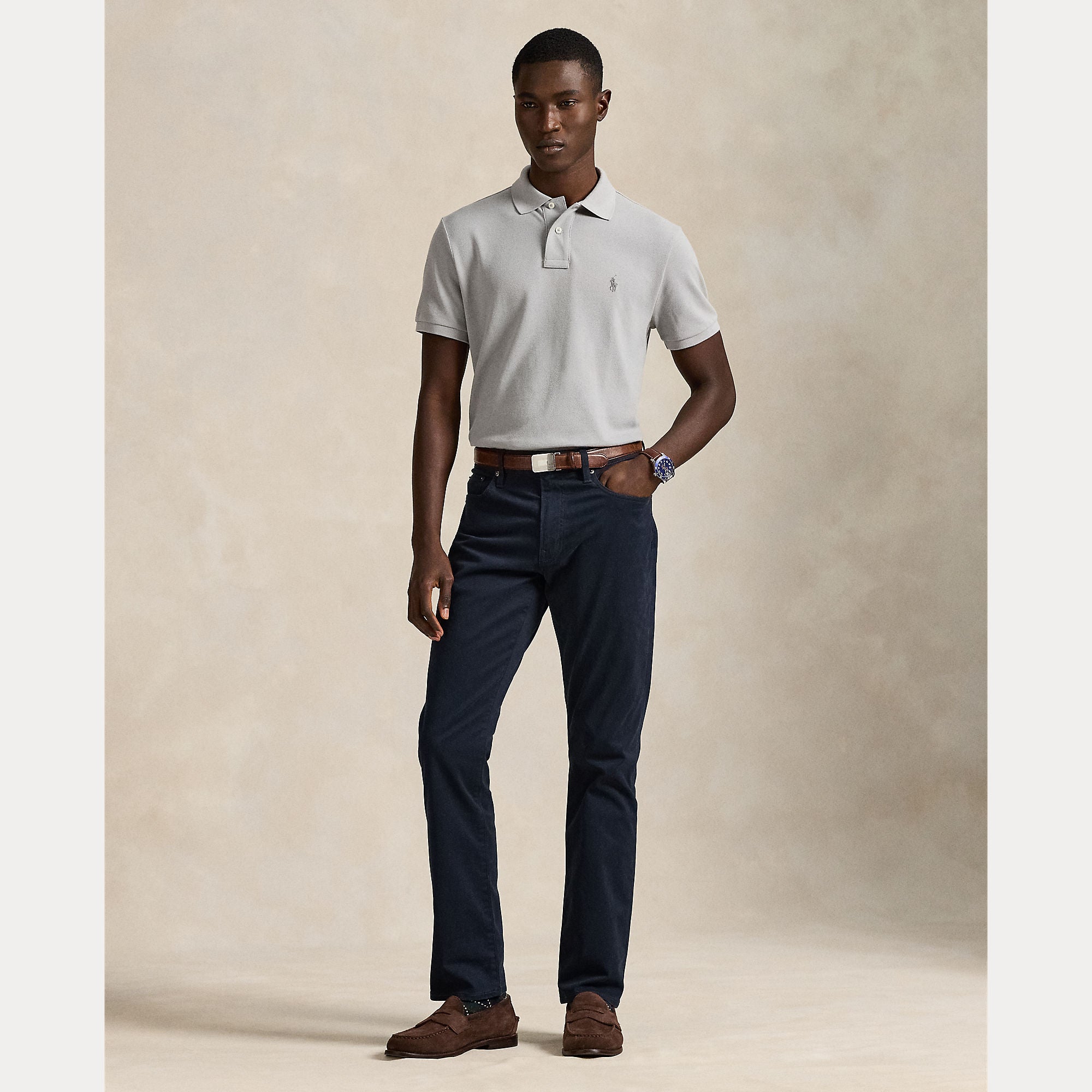 Ralph Lauren Custom slim fit polo GREY – Nigel Holmes Menswear